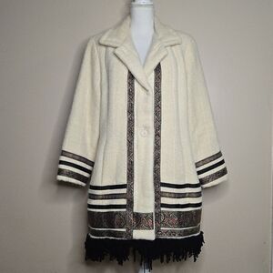 Vintage Rabineau Tapestry Cream Coat Unique One of a Kind